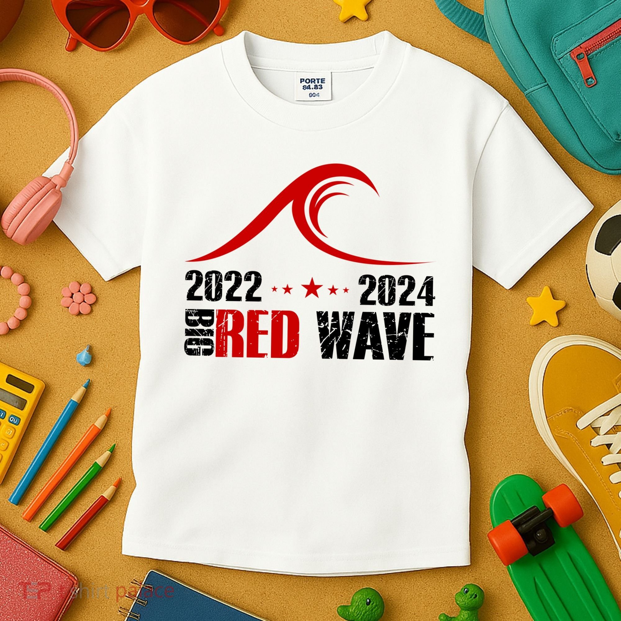 Big Red Wave Pro Republican 2024 Kids T-Shirt