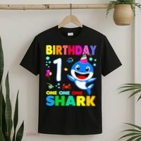 Birthday Shark 1st Girl One 1 Year Old Family T-Shirt thumb 2