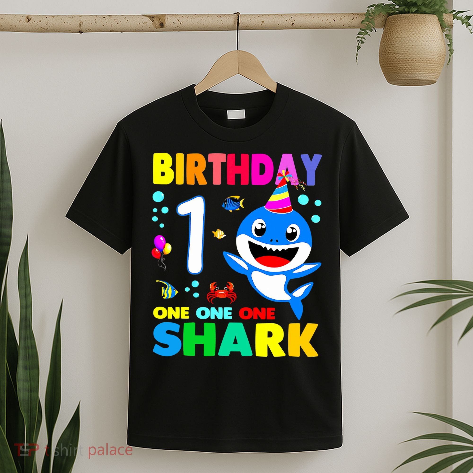 Birthday Shark 1st Girl One 1 Year Old Family T-Shirt