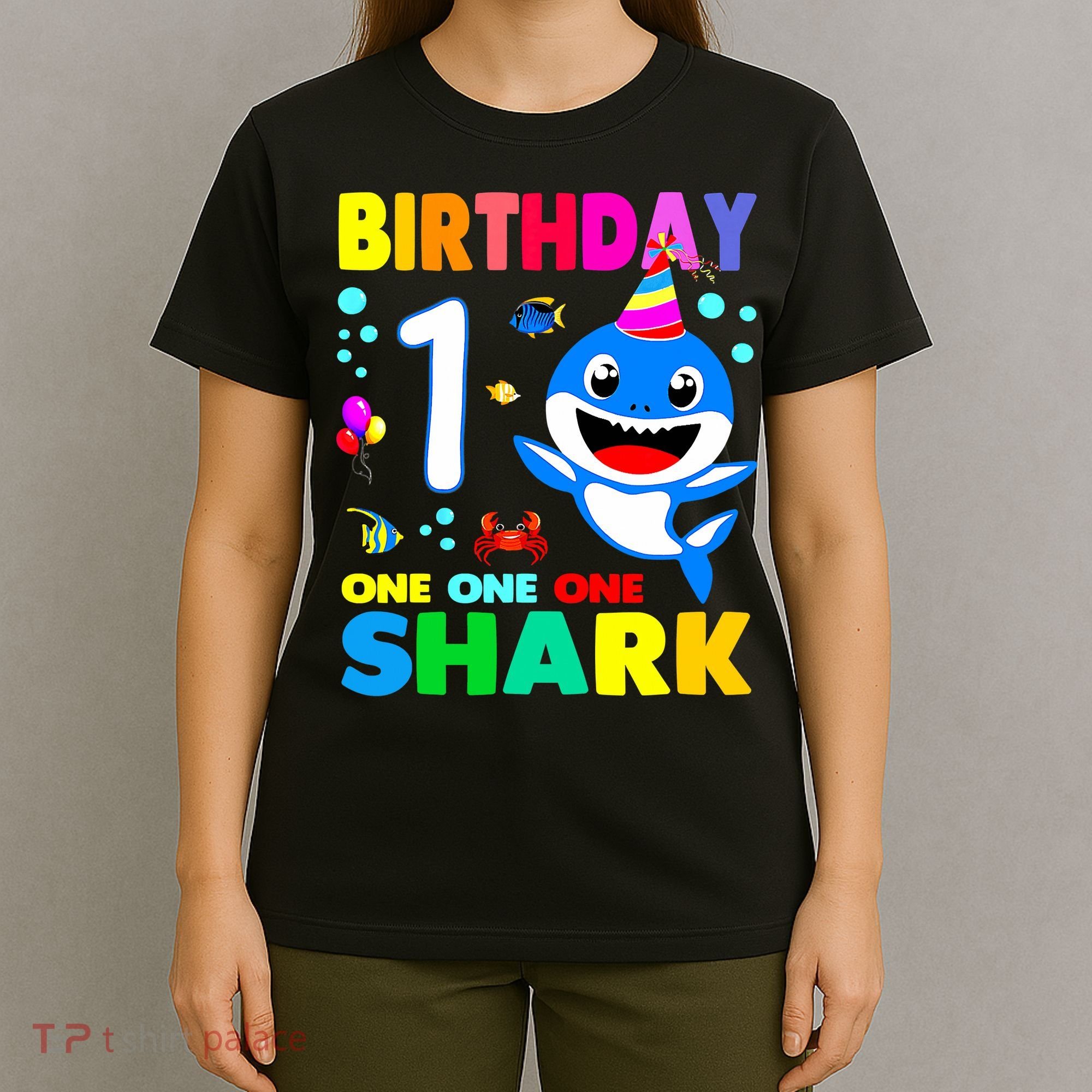 Birthday Shark 1st Girl One 1 Year Old Family T-Shirt
