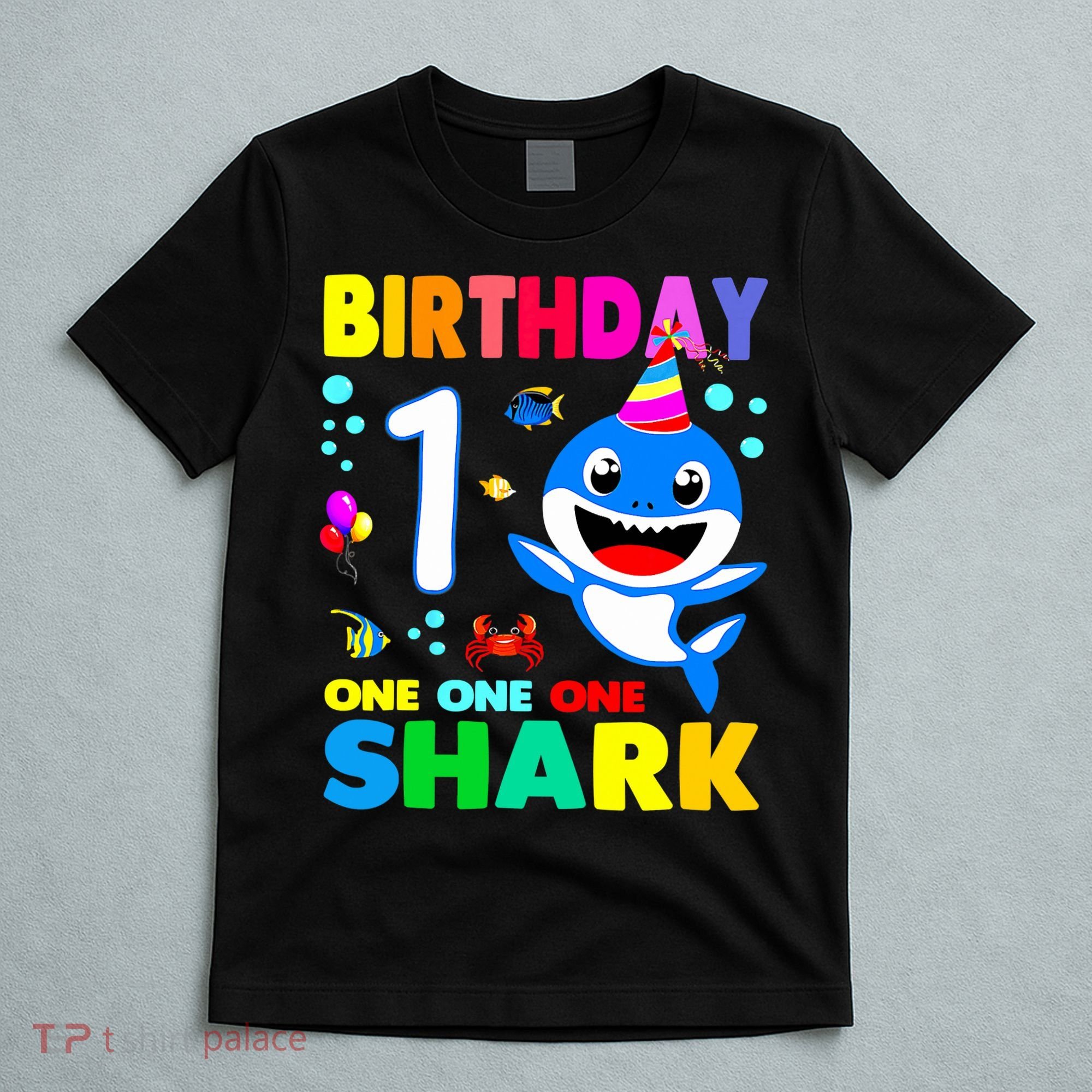 Birthday Shark 1st Girl One 1 Year Old Family T-Shirt