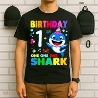 Birthday Shark 1st Girl One 1 Year Old Family T-Shirt thumb 6