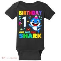 Birthday Shark 1st Girl One 1 Year Old Family Baby Bodysuit thumb 0