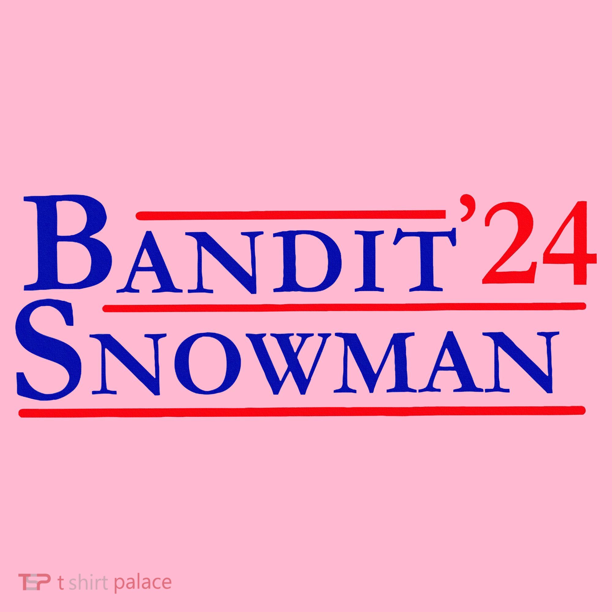 Bandit Snowman 24 Retro Election Style Funny 2024 Bandit Coaster