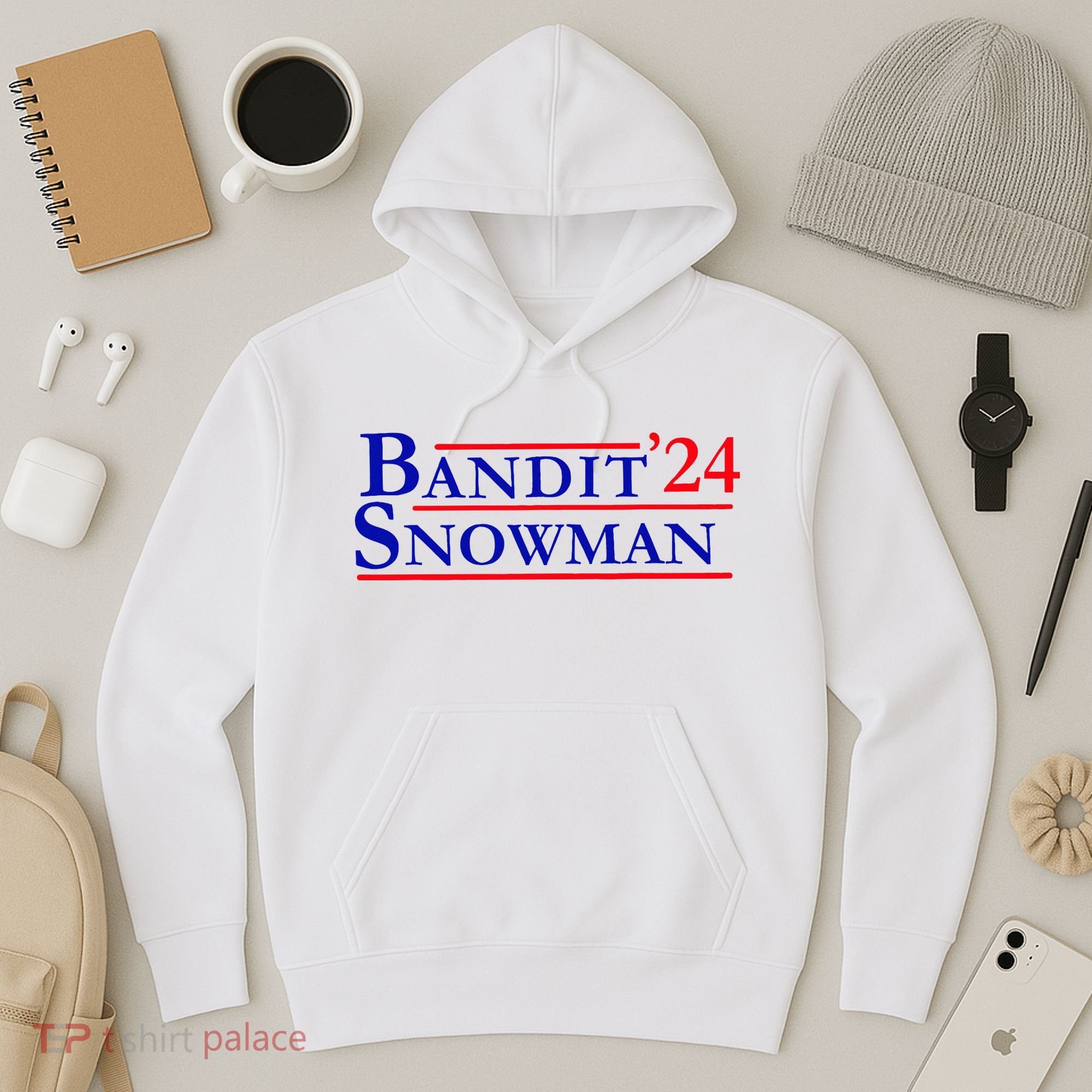 Bandit Snowman 24 Retro Election Style Funny 2024 Bandit Hoodie