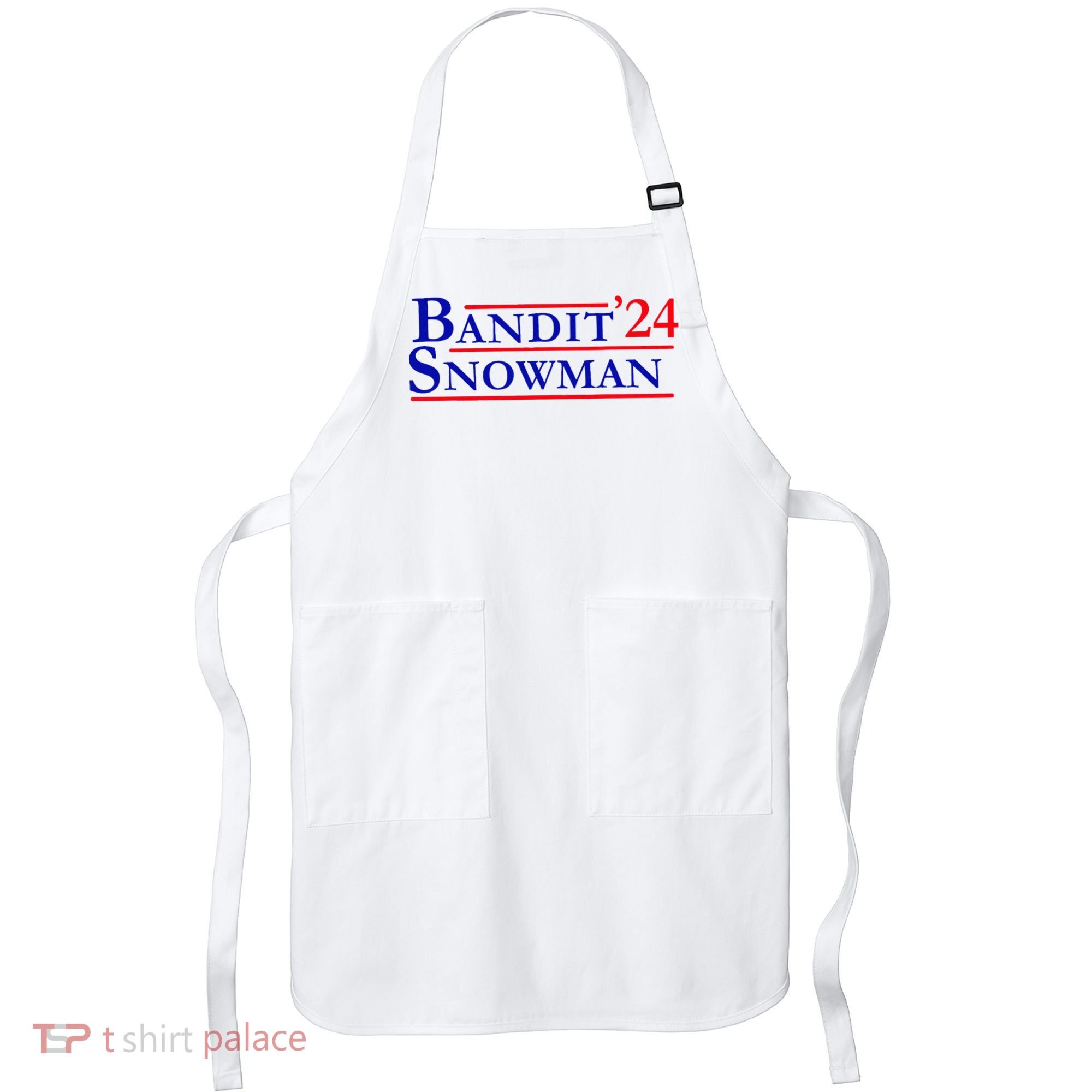 Bandit Snowman 24 Retro Election Style Funny 2024 Bandit Apron