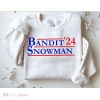 Bandit Snowman 24 Retro Election Style Funny 2024 Bandit Sweatshirt thumb 2
