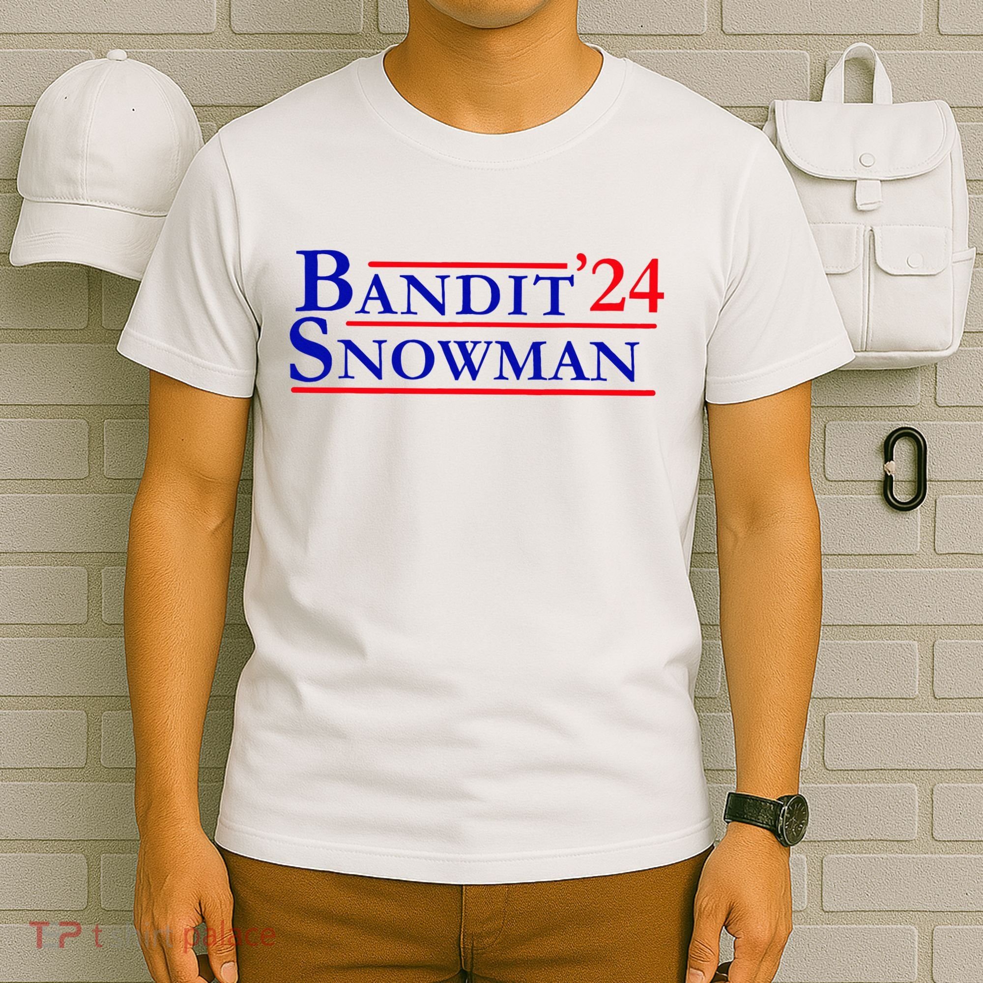 Bandit Snowman 24 Retro Election Style Funny 2024 Bandit T-Shirt