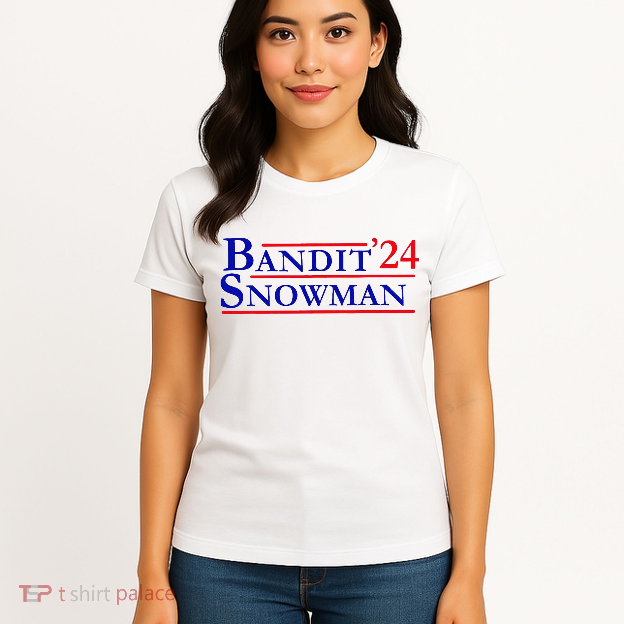 Bandit Snowman 24 Retro Election Style Funny 2024 Bandit Women's T-Shirt