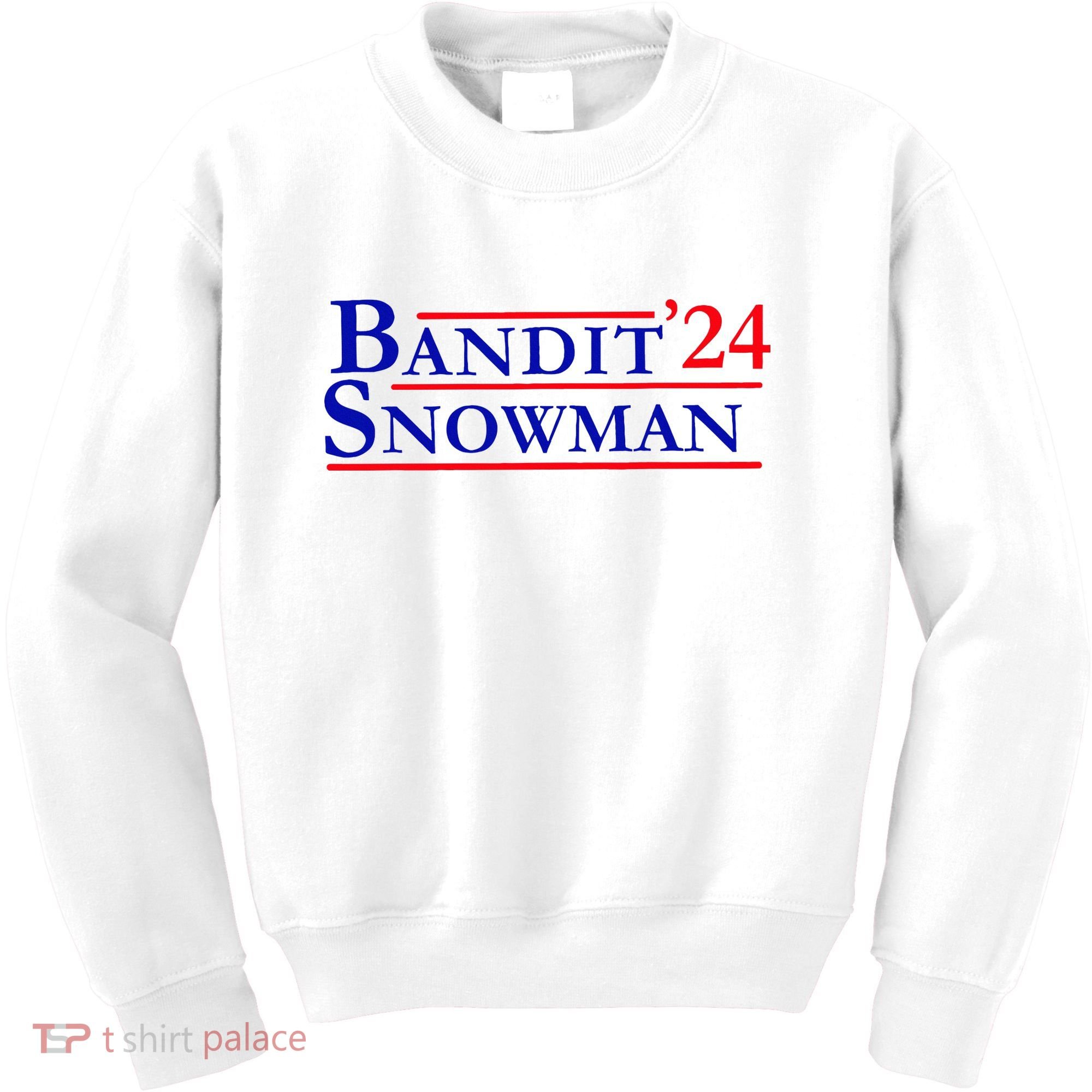 Bandit Snowman 24 Retro Election Style Funny 2024 Bandit Kids Sweatshirt