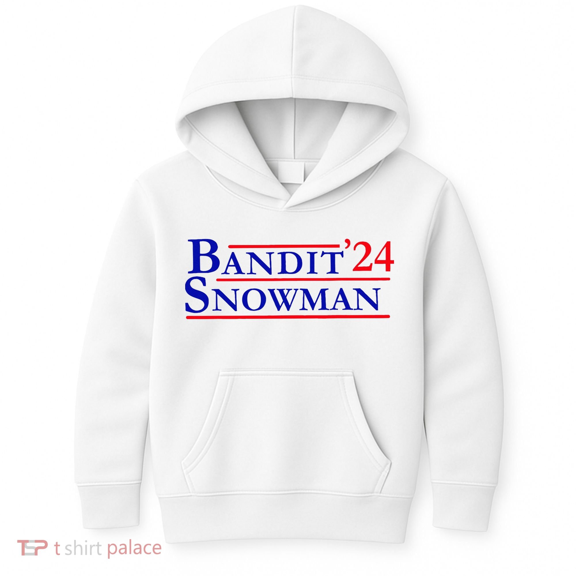 Bandit Snowman 24 Retro Election Style Funny 2024 Bandit Kids Hoodie