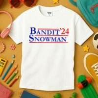 Bandit Snowman 24 Retro Election Style Funny 2024 Bandit Kids T-Shirt thumb 3