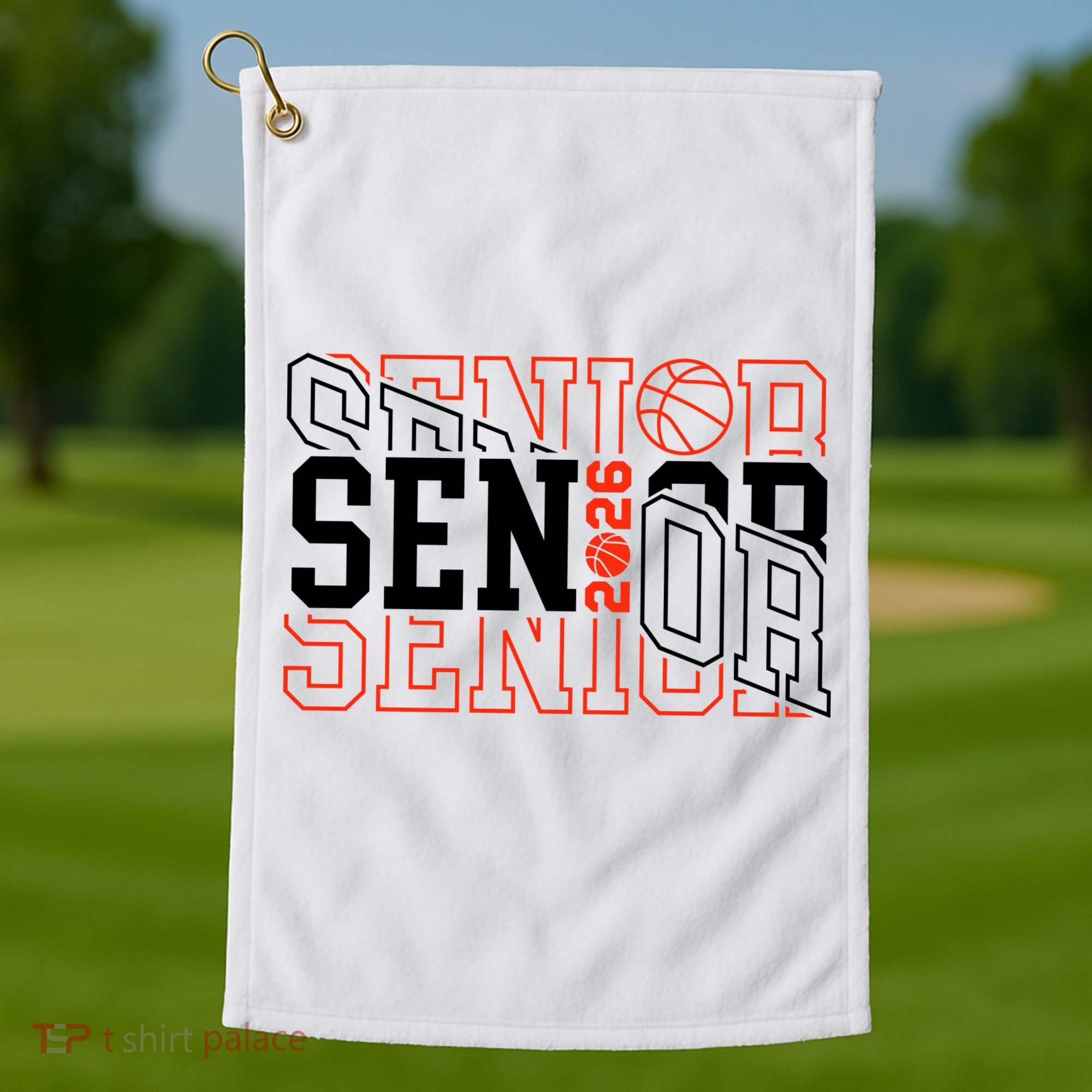 Basketball Senior 2026 Graduate Graduation Golf Towel