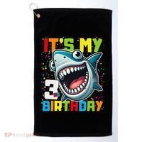 Birthday Shark 3 Year Old 3rd Birthday Matching Family Golf Towel thumb 0