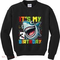 Birthday Shark 3 Year Old 3rd Birthday Matching Family Kids Sweatshirt thumb 0