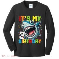 Birthday Shark 3 Year Old 3rd Birthday Matching Family Kids Long Sleeve Shirt thumb 0