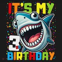 Birthday Shark 3 Year Old 3rd Birthday Matching Family Kids T-Shirt thumb 4