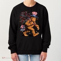 Bigfoot Sasquatch 4th Of July Fireworks Women's Sweatshirt thumb 0