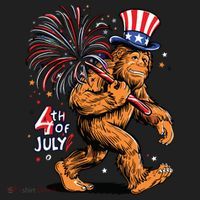 Bigfoot Sasquatch 4th Of July Fireworks Women's Sweatshirt thumb 2