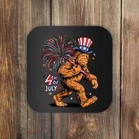 Bigfoot Sasquatch 4th Of July Fireworks Coaster thumb 0