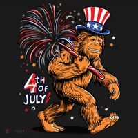 Bigfoot Sasquatch 4th Of July Fireworks Coaster thumb 2