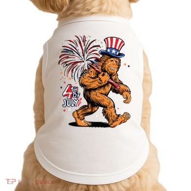 Bigfoot Sasquatch 4th Of July Fireworks Doggie Tank