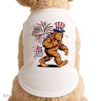 Bigfoot Sasquatch 4th Of July Fireworks Doggie Tank thumb 0