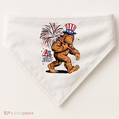 Bigfoot Sasquatch 4th Of July Fireworks USA-Made Doggie Bandana