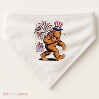 Bigfoot Sasquatch 4th Of July Fireworks USA-Made Doggie Bandana thumb 0