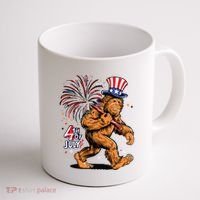 Bigfoot Sasquatch 4th Of July Fireworks Coffee Mug thumb 1
