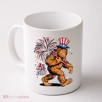 Bigfoot Sasquatch 4th Of July Fireworks Coffee Mug thumb 0