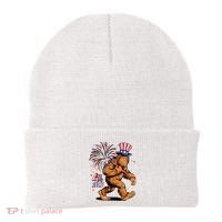 Bigfoot Sasquatch 4th Of July Fireworks Beanie thumb 0