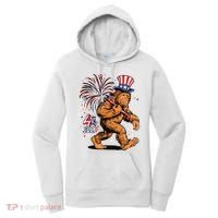 Bigfoot Sasquatch 4th Of July Fireworks Women's Hoodie thumb 0