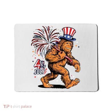 Bigfoot Sasquatch 4th Of July Fireworks Mousepad