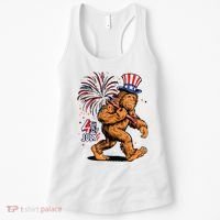 Bigfoot Sasquatch 4th Of July Fireworks Women's Tank Top thumb 0
