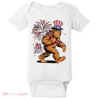 Bigfoot Sasquatch 4th Of July Fireworks Baby Bodysuit thumb 0