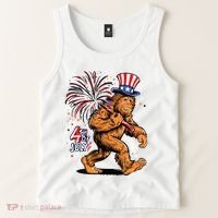 Bigfoot Sasquatch 4th Of July Fireworks Tank Top thumb 2
