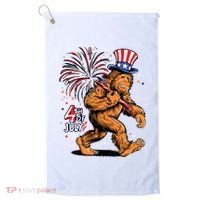 Bigfoot Sasquatch 4th Of July Fireworks Golf Towel thumb 0