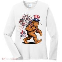 Bigfoot Sasquatch 4th Of July Fireworks Women's Long Sleeve Shirt thumb 0