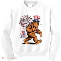 Bigfoot Sasquatch 4th Of July Fireworks Kids Sweatshirt thumb 0