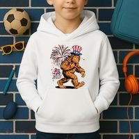 Bigfoot Sasquatch 4th Of July Fireworks Kids Hoodie thumb 2