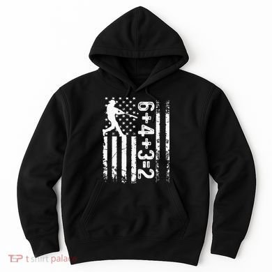 Baseball Saying 6+4+3=2 Double Play Baseball Player Hoodie