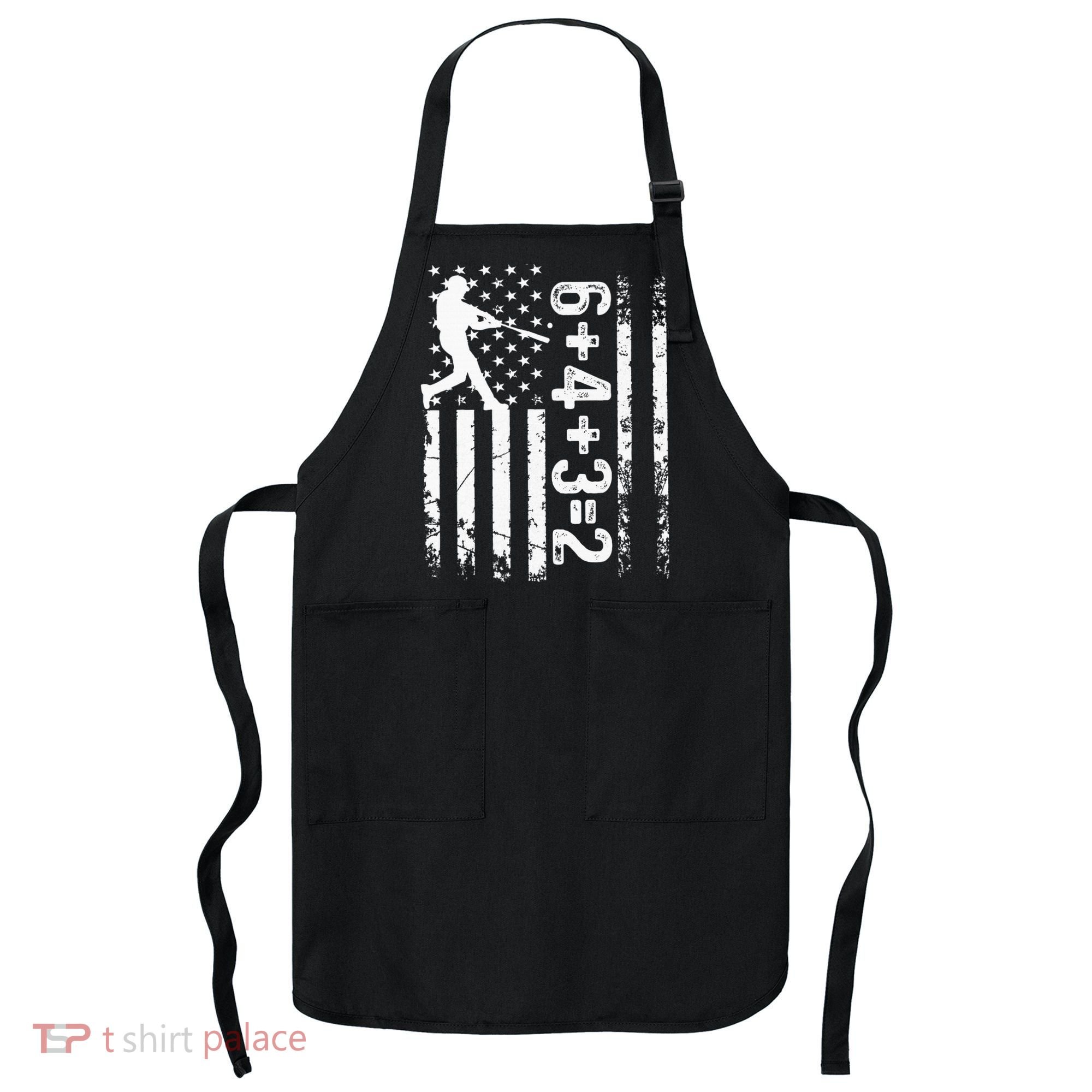 Baseball Saying 6+4+3=2 Double Play Baseball Player Apron