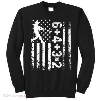 Baseball Saying 6+4+3=2 Double Play Baseball Player Sweatshirt