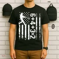 Baseball Saying 6+4+3=2 Double Play Baseball Player T-Shirt thumb 6