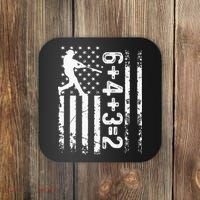 Baseball Saying 6+4+3=2 Double Play Baseball Player Coaster thumb 0