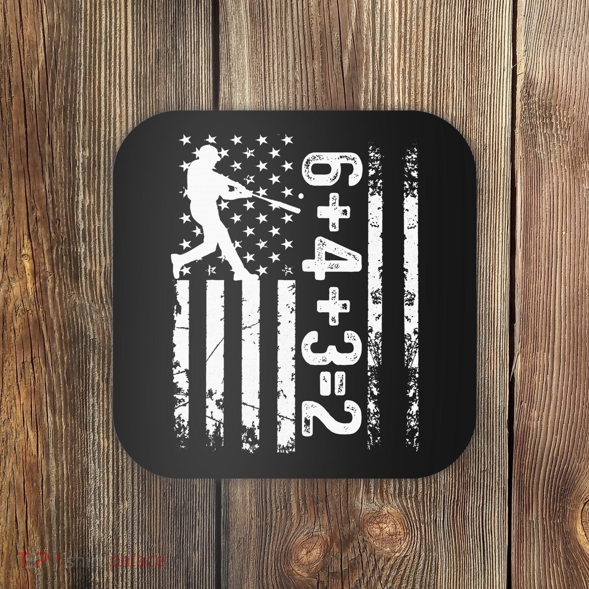 Baseball Saying 6+4+3=2 Double Play Baseball Player Coaster