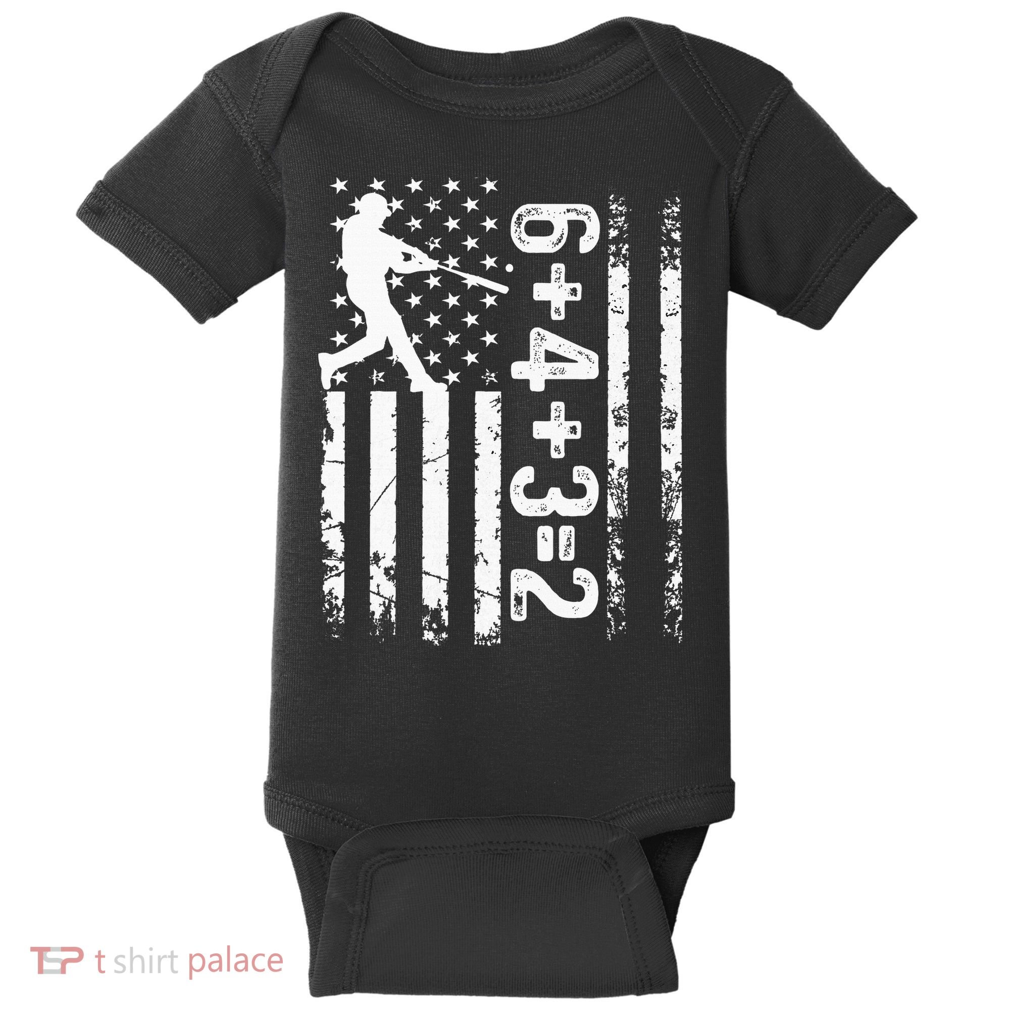 Baseball Saying 6+4+3=2 Double Play Baseball Player Baby Bodysuit