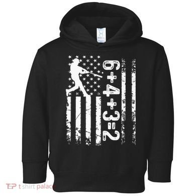 Baseball Saying 6+4+3=2 Double Play Baseball Player Toddler Hoodie