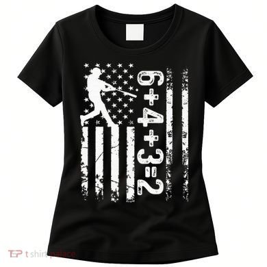 Baseball Saying 6+4+3=2 Double Play Baseball Player Women's T-Shirt
